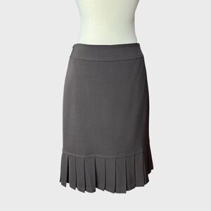 Vintage y2k Small Wool Chocolate Brown Pleated Skirt Dark Academia Georgiou